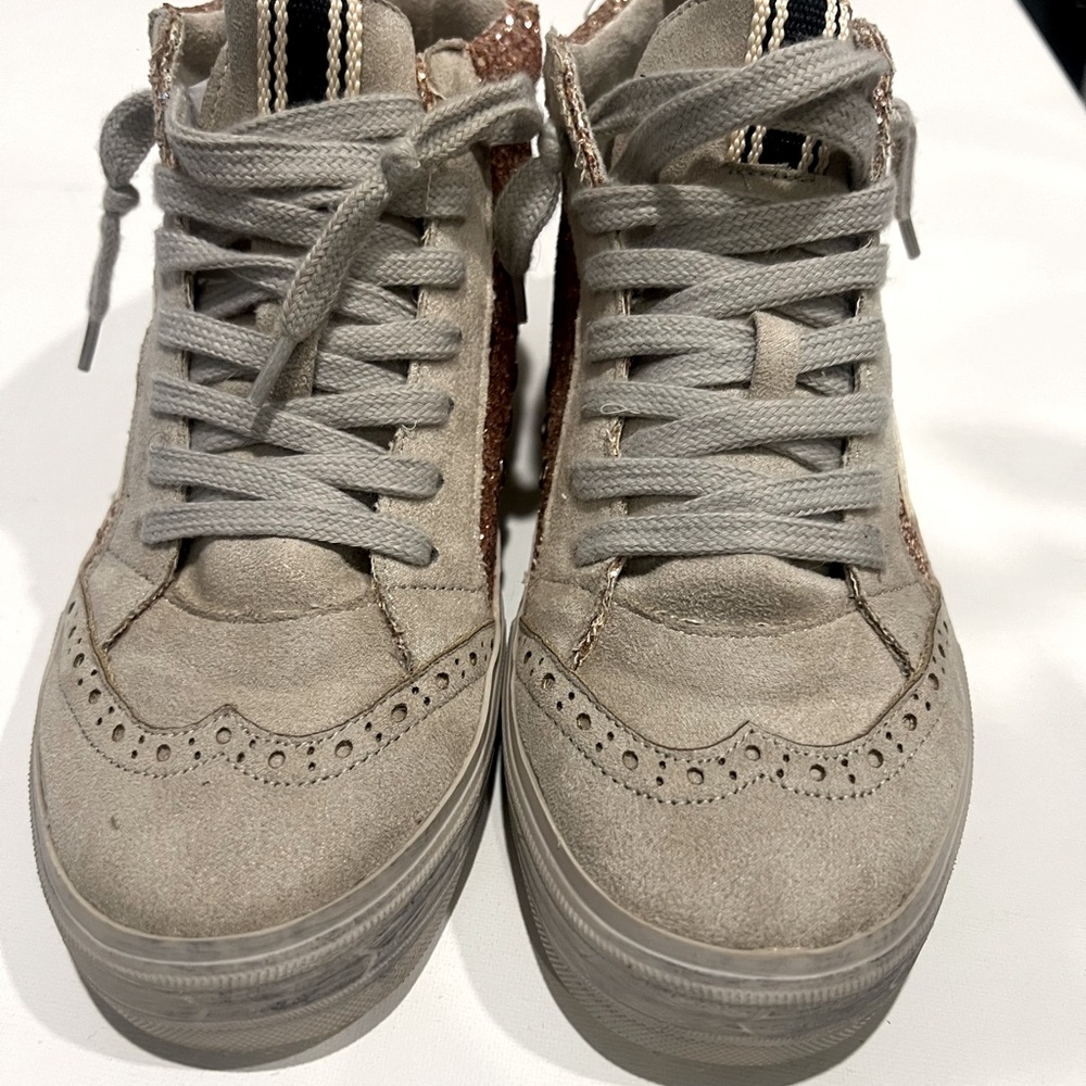 ❤️ SHU SHOP Ankle Sneakers Rose Gold Glitters